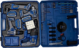 HKT-1110 5'li Profesyonel Akülü Set | Hilti, Somun, Spiral, Matkap & Fener
